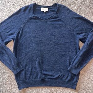 Lucky Brand Men's V-Neck Lightweight Navy Blue Sweater, Size X-Large EUC